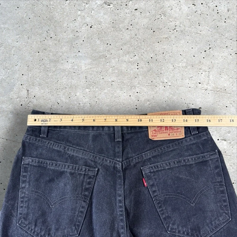 Vintage Levis‎ 550 Jeans Fits 30x32 90s Black Baggy Straight Relaxed Denim